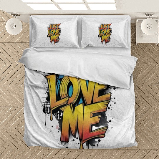 Vibrant Graffiti Love Message Bedding Sets