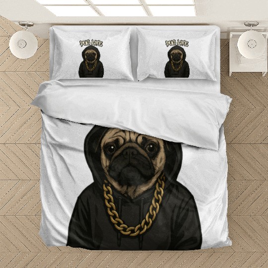Urban Pug with Streetwear Style Bedding Sets