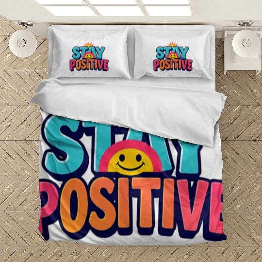 Vibrant Stay Positive Sun Design Bedding Sets