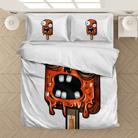 ice cream zombie 02 Orange grunge sour scream Pop Bedding Sets