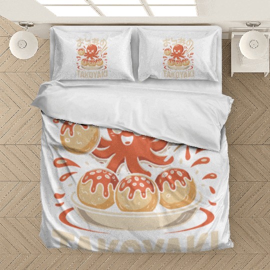 Octopus Serving Takoyaki Illustration Bedding Sets