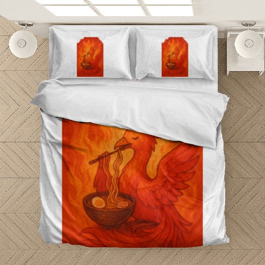 Fiery Phoenix with Ramen Bowl Bedding Sets