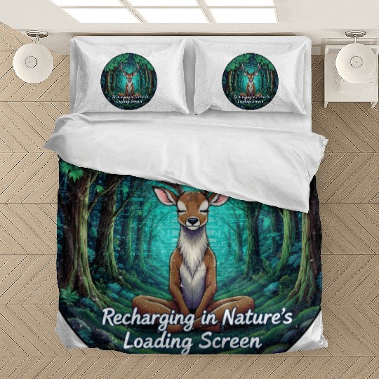 Enchanted Forest Deer Meditation Design Bedding Sets