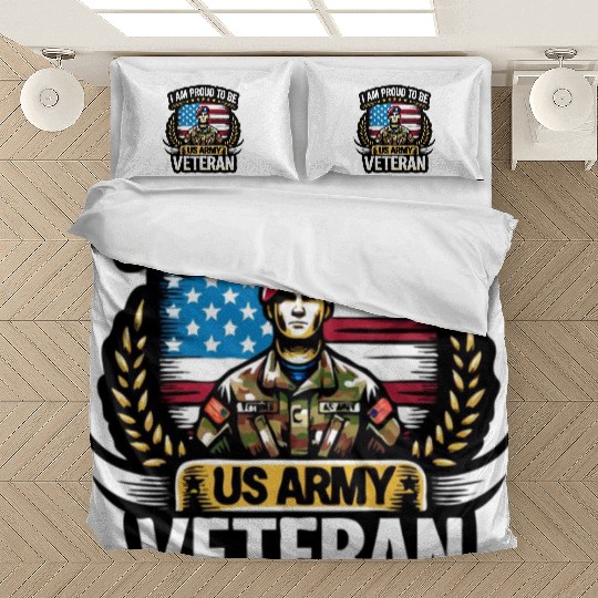 Proud US Army Vet Emblem Bedding Sets