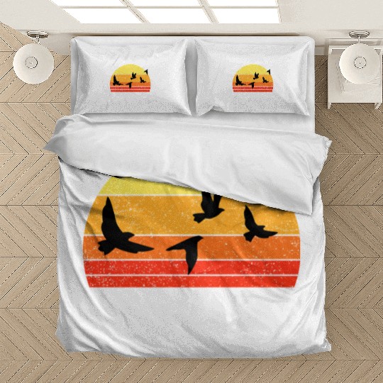 Coffee Fire Birdwatching Sunset Bedding Sets