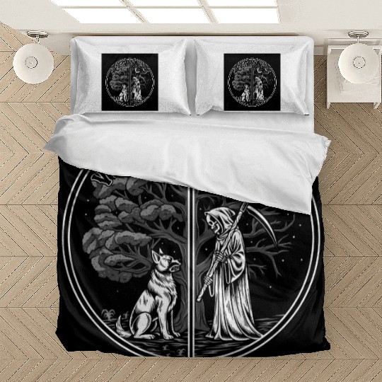 Dark Forest and Fox Design Bedding Sets