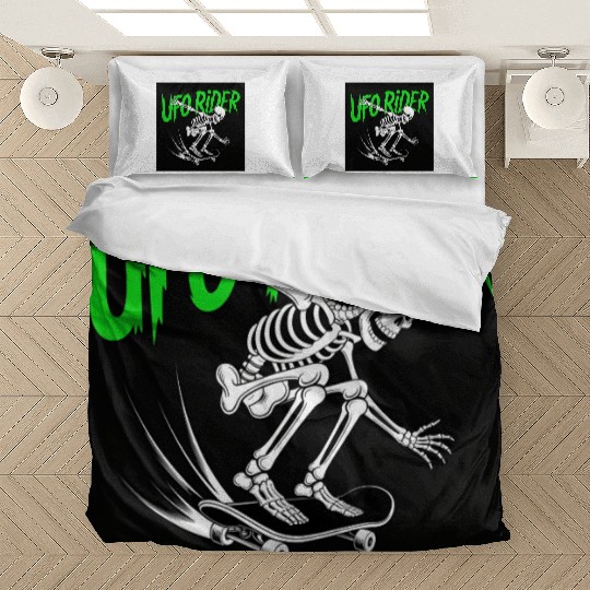 UFO Skeleton Skateboard Design Bedding Sets