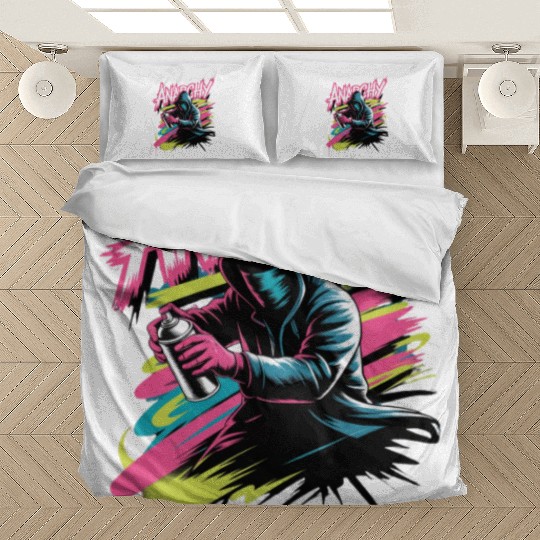 Graffiti-Inspired Hooded Rebel Design Bedding Sets