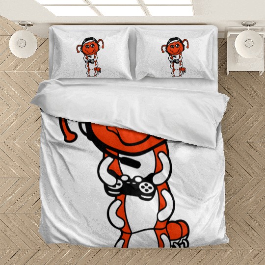 Gamer caterpillar nerd gaming controller consol Bedding Sets