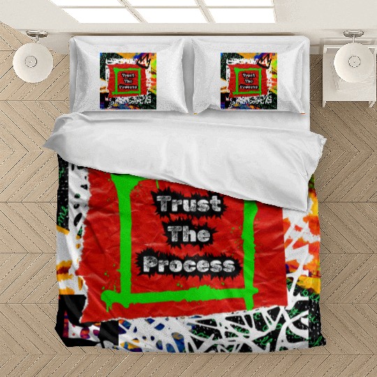 Trust The Process Graffiti Style | Green Version Bedding Sets
