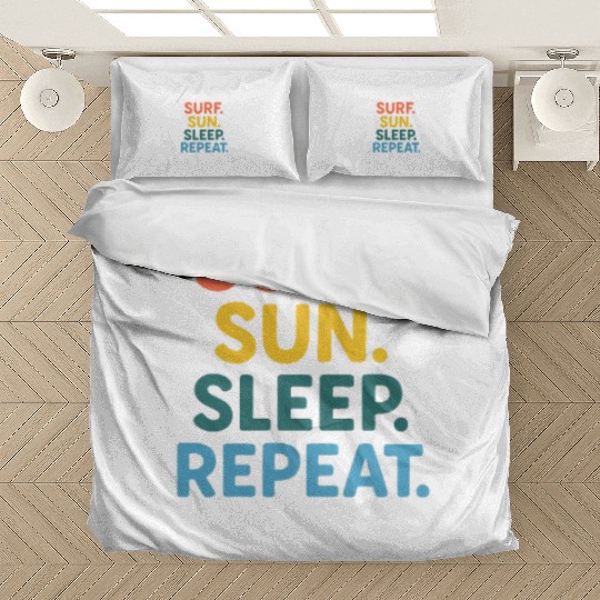 Surf Sun Sleep Repeat Motivational Quote Bedding Sets