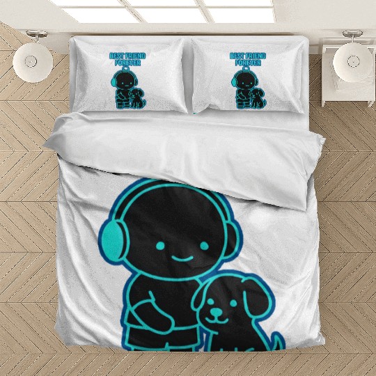 Best Friend Forever Neon Illustration Bedding Sets