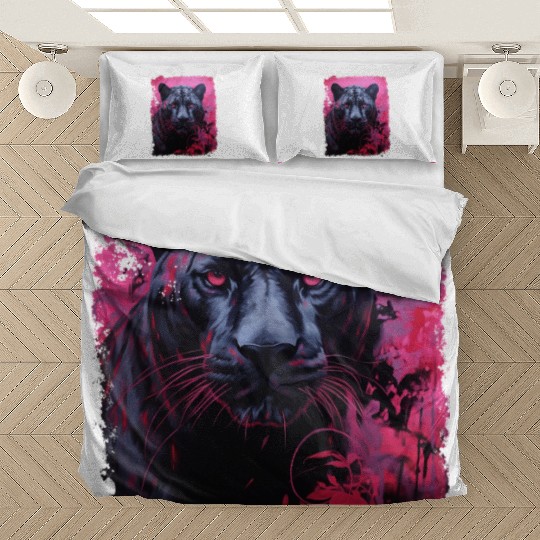 Pink Pop Art Black Panther  Bedding Sets