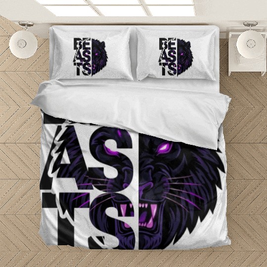 Neon Dark Lion Illustration Bedding Sets