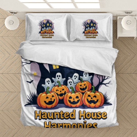 Haunted House Harmonies Halloween Design Bedding Sets