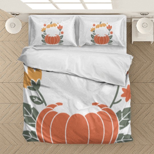 Floral Halloween Vintage Ghost Flower Pumpkin Bedding Sets