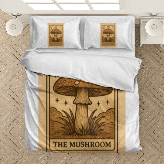 Mystic Mushroom Tarot Card Design Bedding Sets