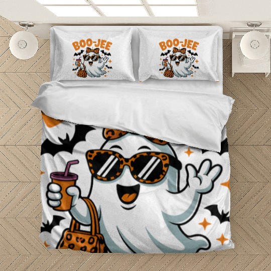 Boo-Jee Ghost Cute Leopard Print Halloween Boojee Bedding Sets
