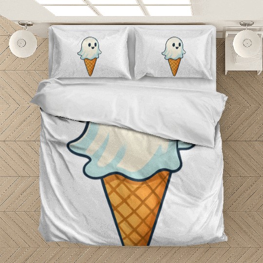 Cute Ghost Ice Cream Illustration Bedding Sets