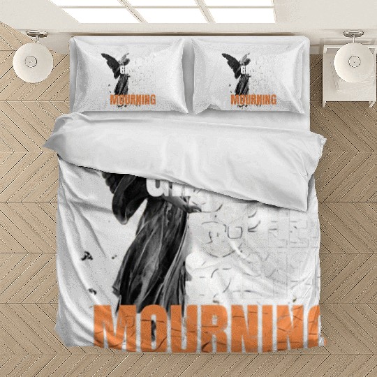 Angel with Wings and Mourning Words Bedding Sets