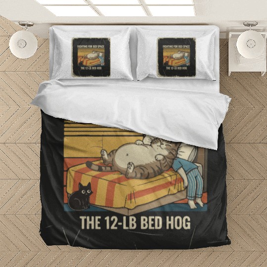Fighting for Bed Space Cat Design Bedding Sets
