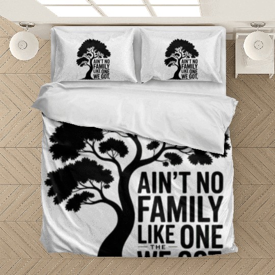 Family Tree Silhouette with Affirmation Bedding Sets