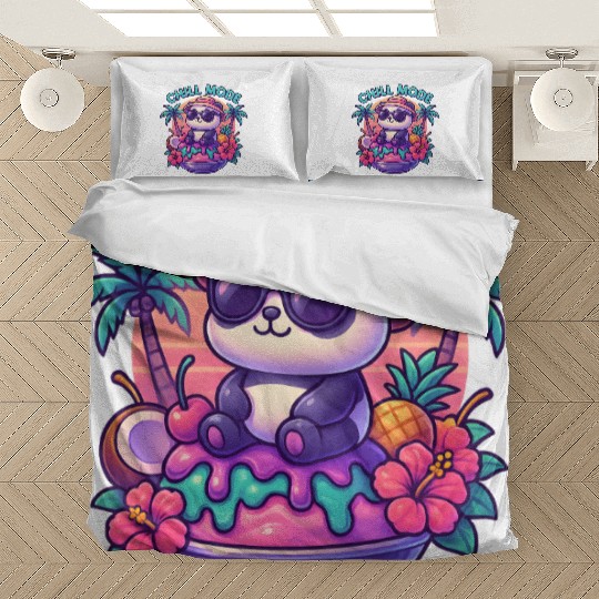 Panda Chill Mode Summer Vibes Bedding Sets
