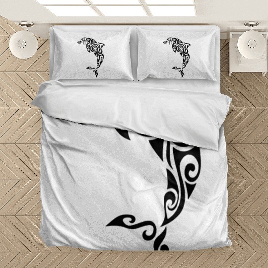 Dolphin Tattoo Black Funny Bedding Sets