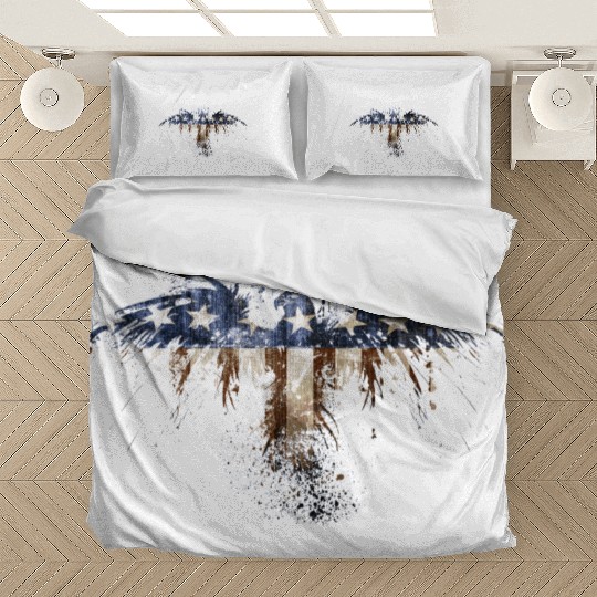 Bald Eagle US Flag Bedding Sets
