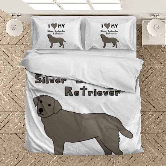 i heart my silver labrador retriever Bedding Sets
