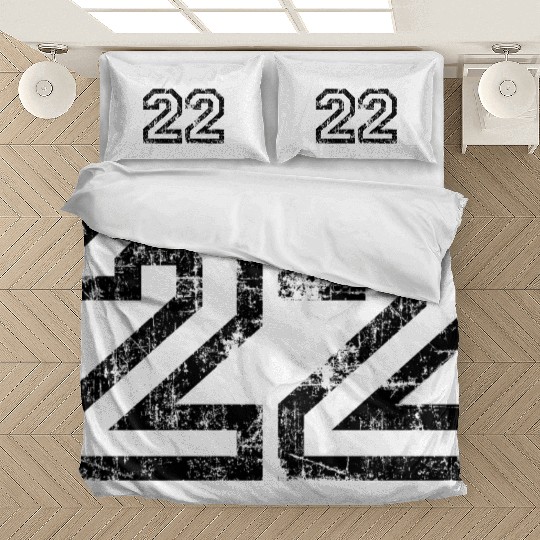 Number 22 (Vintage White) 22nd Birthday Bedding Sets