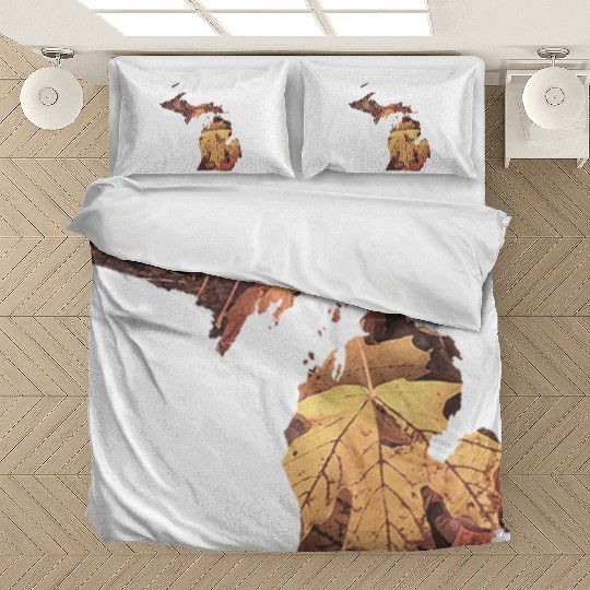 Michigan Autumn Fall Leaves Bedding Sets