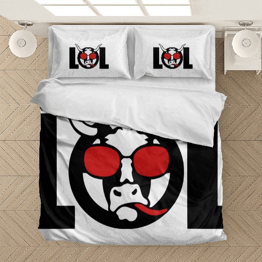 lol funny cow laughing out loud Bedding Sets