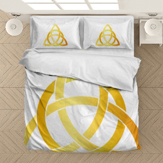 Original Triquetra circle celtic knot gold Bedding Sets