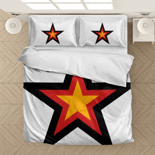 star 3 colors germany nation black red gold flag d Bedding Sets