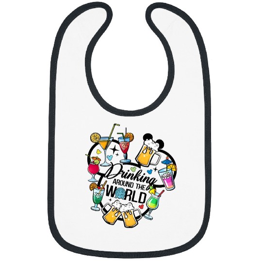 Drinking Around The World, Snacking around the world, Epcot Disney Bibs, Disney Family Bibs, Disney Trip Bibs