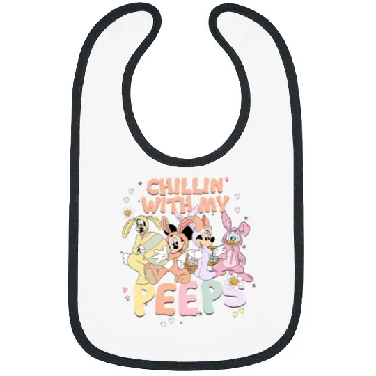 Disney Easter Bibs, Chilling With The Peeps Disney, Mickey Easter, Mickey And Friends Easter Bibs