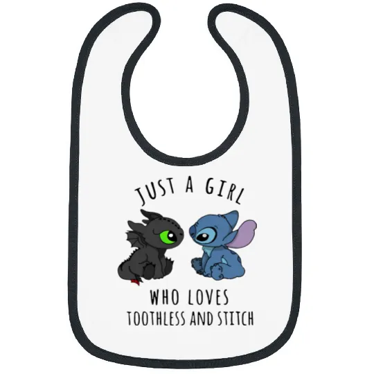 Just A Girl Who Loves Toothless And Stitch Bibs, Stitch Bibs, Cute Disney Bibs, Disney Matching Bibs
