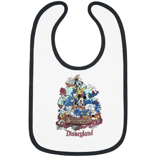 Retro Disneyland Splash Mountain Bibs, Mickey and Friends Bibs, Disney Trip Bibs