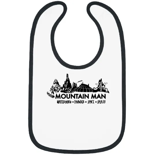 Mountain Man Disney World Bibs, Disney World Bibs, Space Mountain Bibs, Splash Mountain Bibs