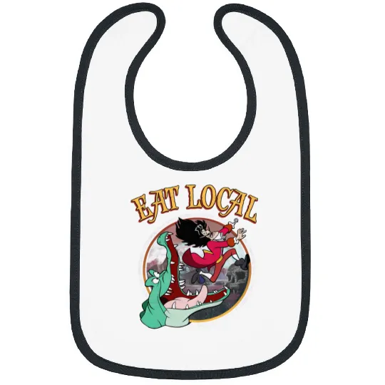 Retro Disney Peter Pan Tick-Tock The Crocodile Captain Hook Eat Local Bibs