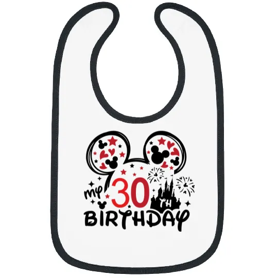 30th Birthday Bibs, Disney Squad, Minnie Mickey Birthday Squad Bibs