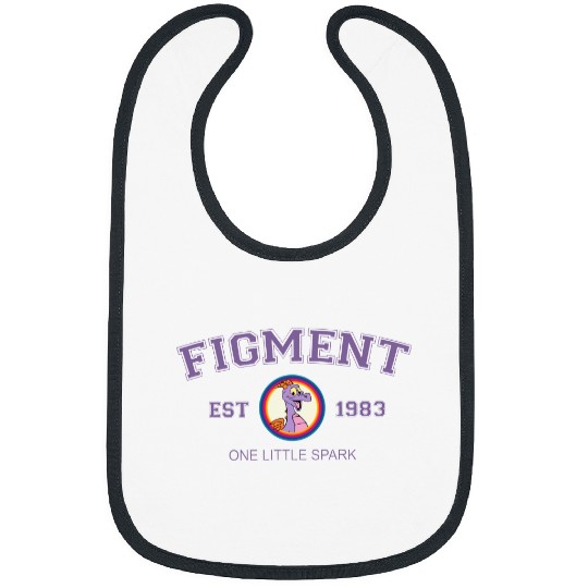 Disney Figment 2 Sided Print Bibs Purple Dragon Bibs , Figment Est 1983, One Little Spark Vintage Bibs