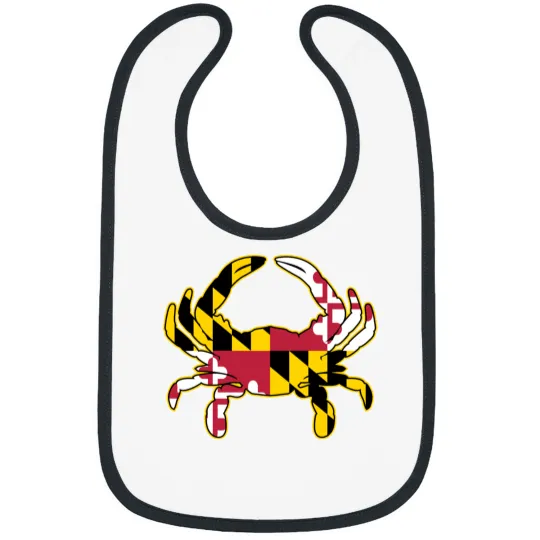 Maryland Flag Crab Illustration Bibs