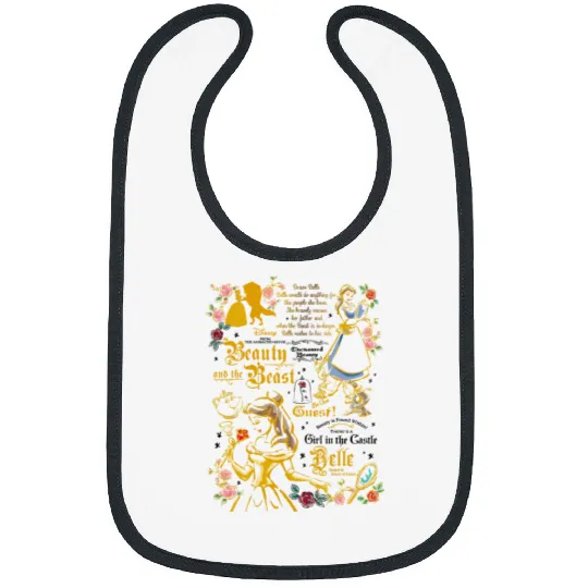 Belle Bibs, Disney Comfort Color Bibs, Beauty Beast Bibs