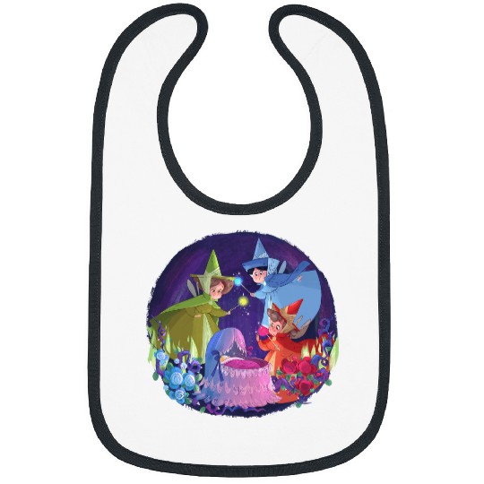 Disney Sleeping Beauty Good Fairies Flora Fauna Merryweather Bibs
