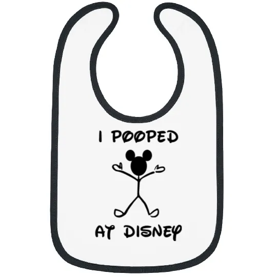 I Pooped At Disney Funny Men's Bibs, Disney's Men's Bibs, Vacation Bibs
