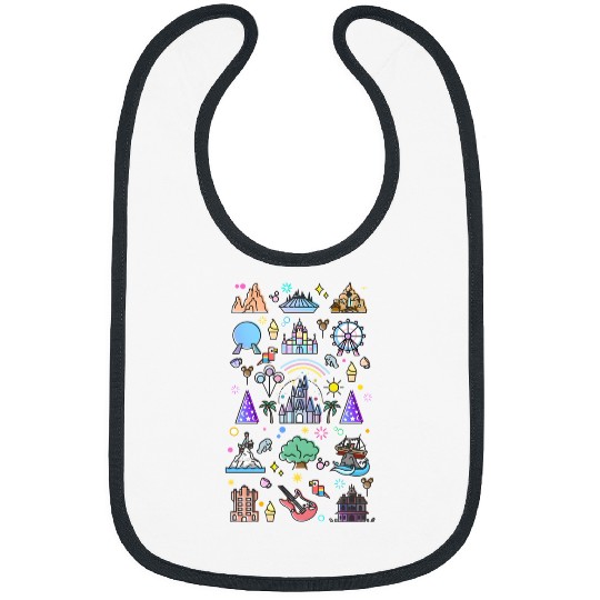 Retro Disney Happiest Place on Earth Bibs