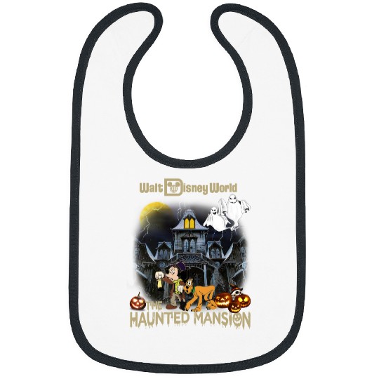 Vintage Haunted Mansion Bibs, Disney Halloween Bibs, Mickey Haunted Mansion Bibs