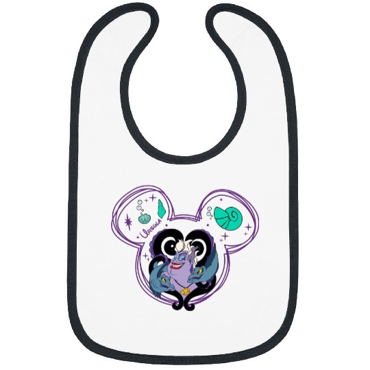 Ursula Bibs, Villain Sea Queen, Disney Villain Mickey Head Bibs, Little Mermaid Bibs